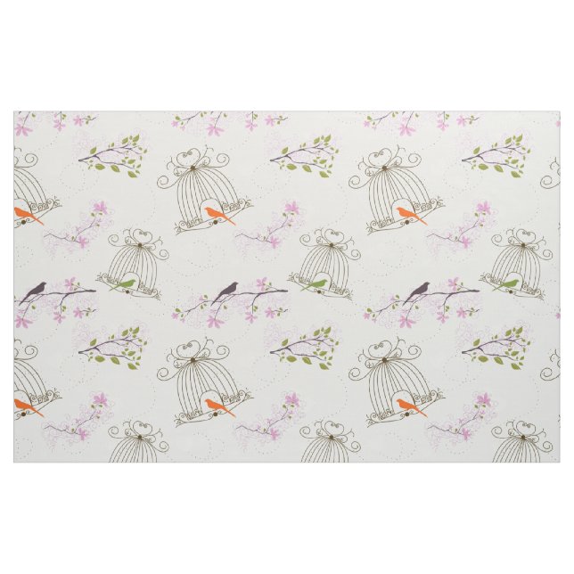 Tecido 2 da Galeria de Aves Floral (Fat Quarter)