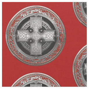 Tecido [300] Cruz de prata sagrado celta antiga do nó