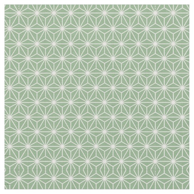 Tecido 3,75" Verde Asanoha Japonês Bebês Lados (Detalhe)