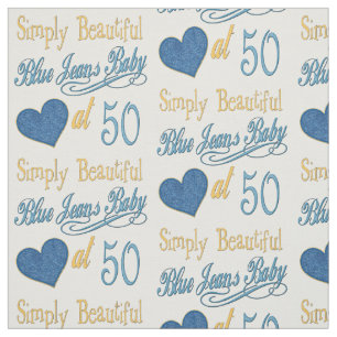 Tecido 50th aniversário simplesmente bonito