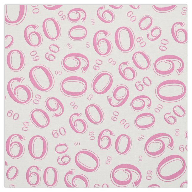 Tecido 60º padrão aleatório de número rosa e branco 60 (Modelo)