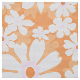 Tecido 60 jogando flores em laranja sherbert