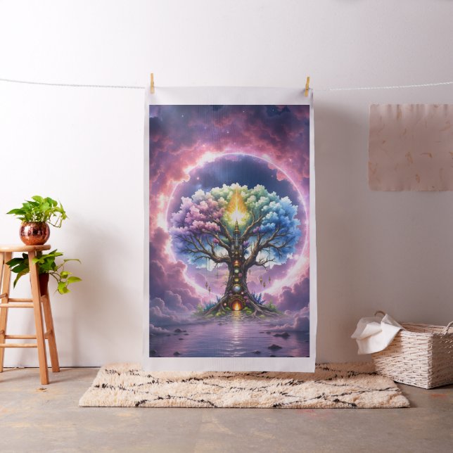 Tecido A Árvore Celestial dos Reinos Eternos. (In Situ)