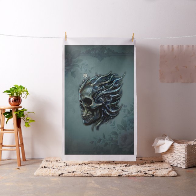 Tecido A Chama da Vida: Um Design de Caveira. (In Situ)