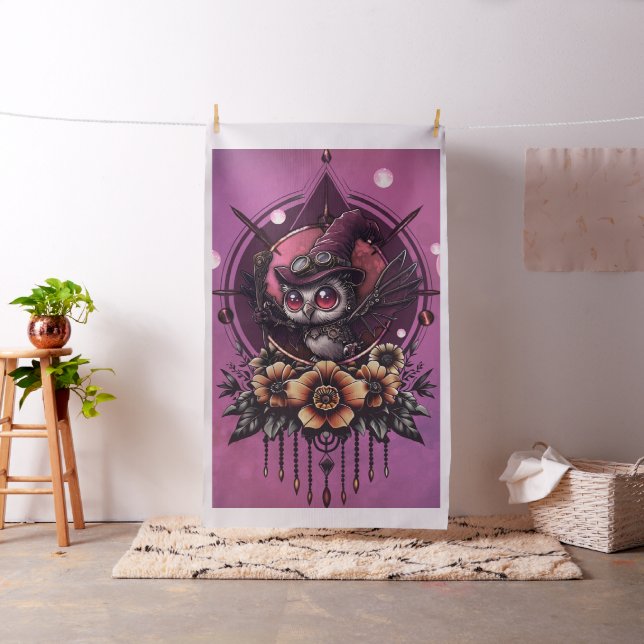 Tecido A Coruja Steampunk: Guardiã dos Segredos. (In Situ)