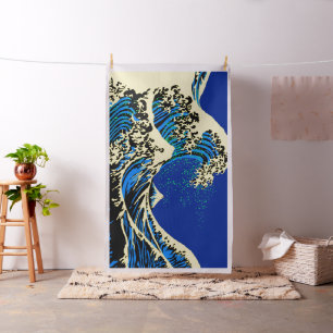 Tecido A grande onda de Hokusai no estilo vibrante do pop