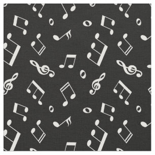 Tecido A música preto e branco nota o teste padrão