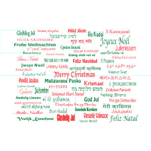 Tecido A paz coexiste Feliz Natal feliz muitas línguas