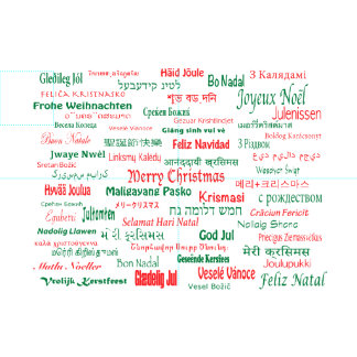 Tecido A paz coexiste Feliz Natal feliz muitas línguas