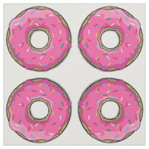 Tecido A rosquinha cor-de-rosa dos desenhos animados com