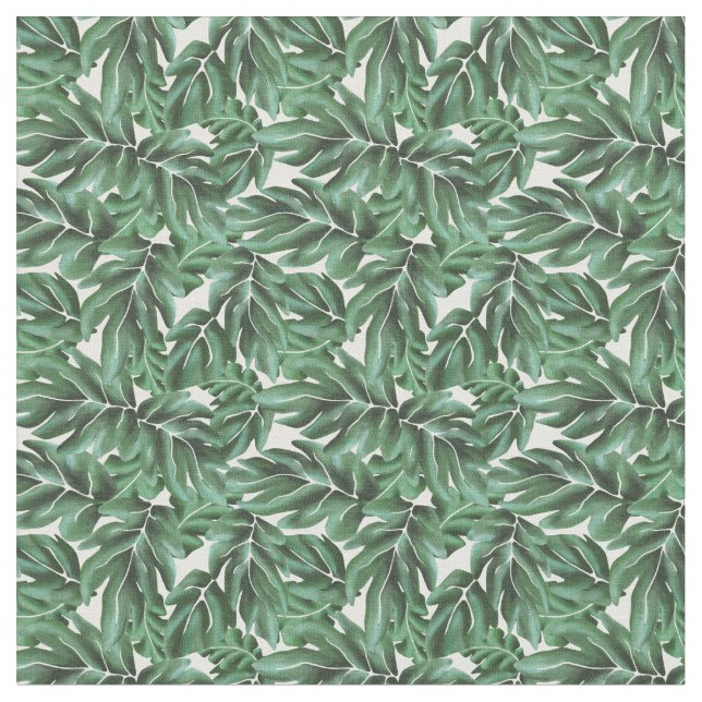 Tecido A selva deixa Monstera verde (Detalhe)