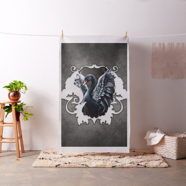Tecido À sombra da elegância: Um cisne negro. (In Situ)