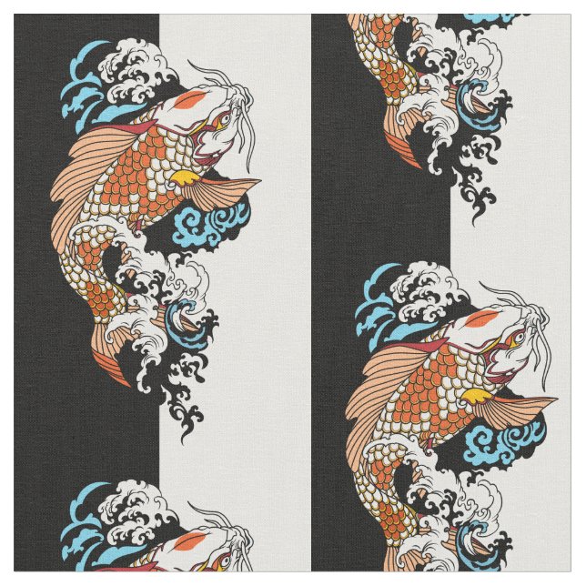 Tecido a vida é sobre equilíbrio. peixe-carpa koi japonês (Detalhe)