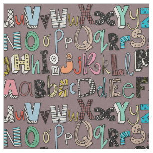 Tecido ABC mocha multi