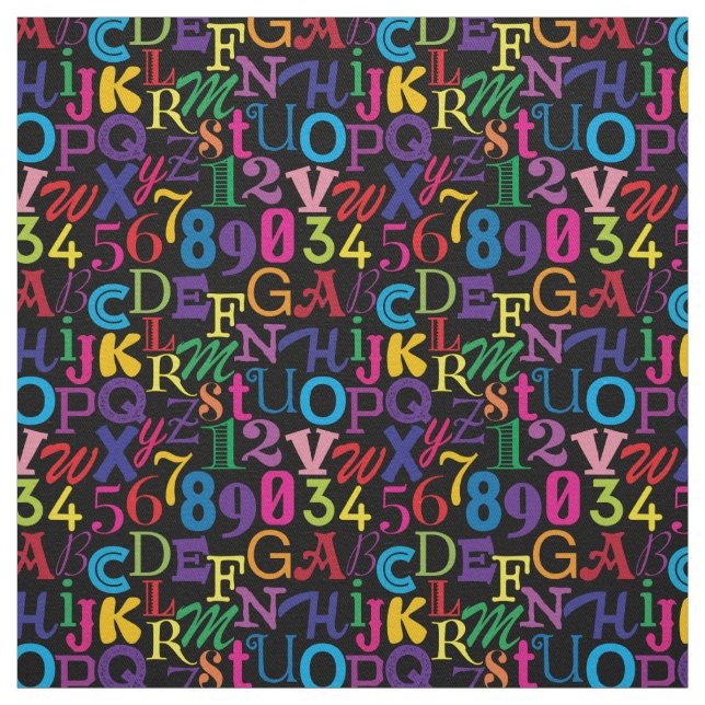 Tecido ABCs super coloridos e 123s (Modelo)