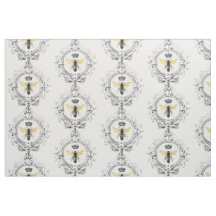 Tecido Abelha de rainha francesa do VINTAGE MODERNO