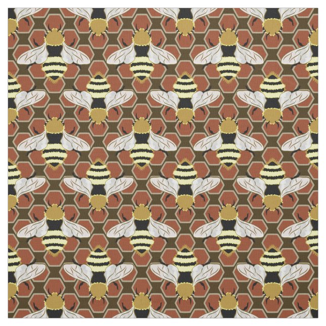 Tecido Abelhas e Padrões de Honeycomb (Modelo)