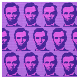 Tecido Abraham Lincoln em Rosa e Roxo Pop Art