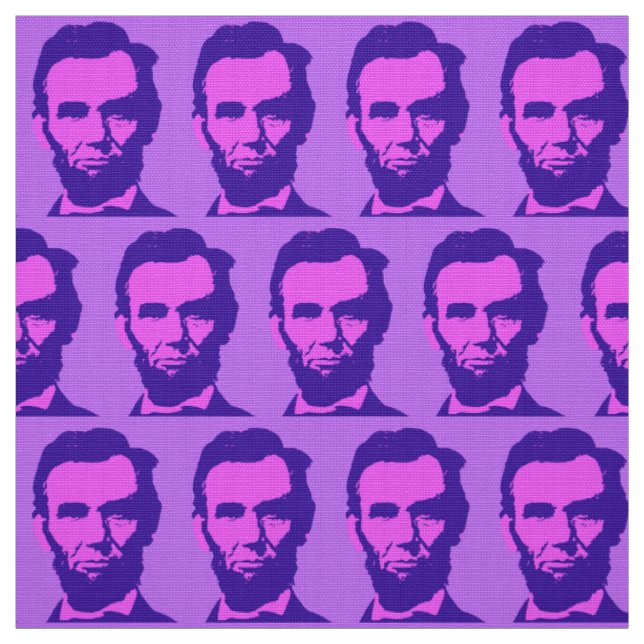 Tecido Abraham Lincoln em Rosa e Roxo Pop Art (Modelo)