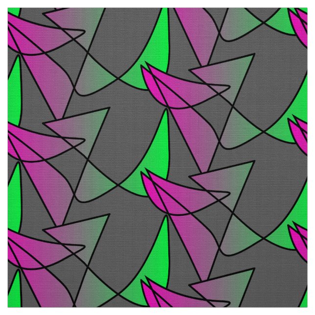 Tecido Abstraktes buntes Stoffmuster Pink Grün Neon (Modelo)