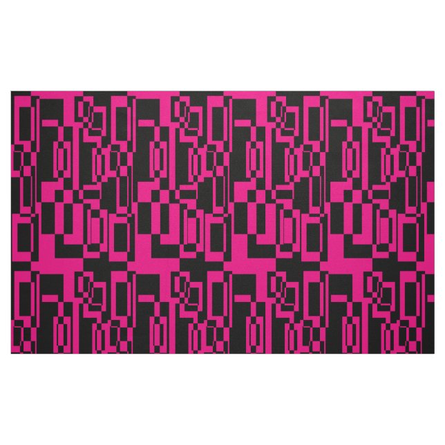 Tecido Abstraktes Pink/Schwarz Muster  Formen (Fat Quarter)