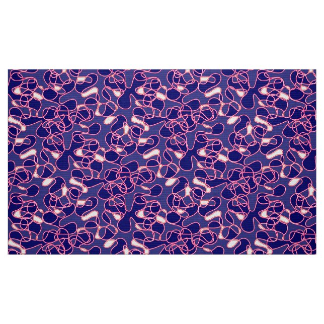 Tecido Abstrato 290523 Marinho profundo, vermelho e branc (Fat Quarter)