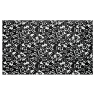 Tecido Abstrato 290523 Preto e Branco