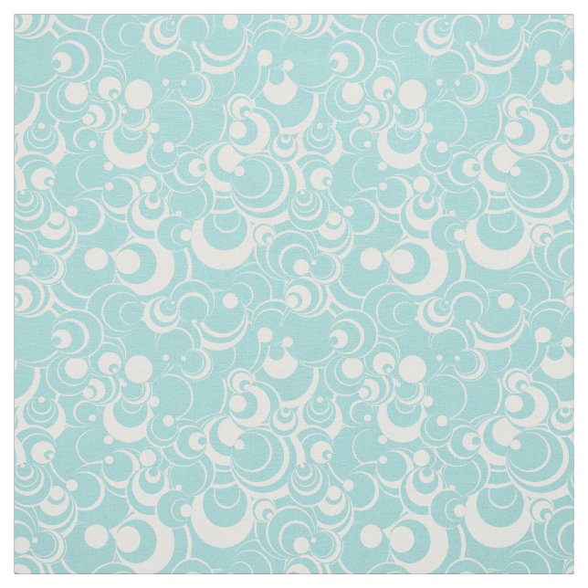 Tecido Abstrato 2 dos Círculos Azul-Aqua e Branco (Modelo)