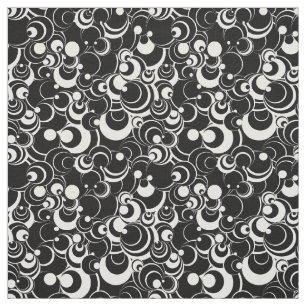 Tecido Abstrato 2 nos círculos preto e branco