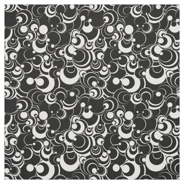 Tecido Abstrato 2 nos círculos preto e branco (Modelo)