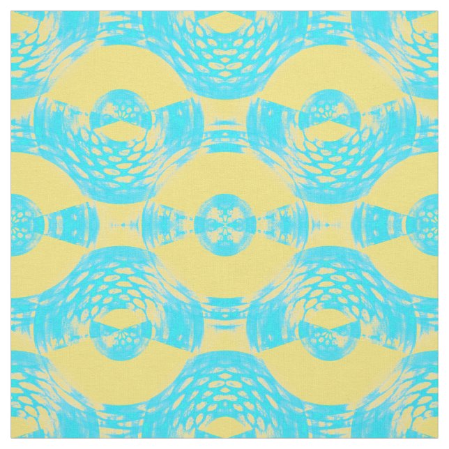 Tecido Abstrato Aqua e Amarelo (Modelo)