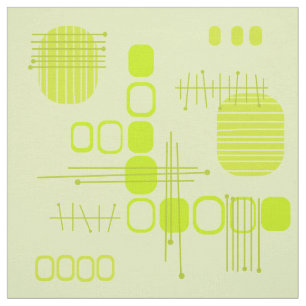 Tecido Abstrato Atômico Barkcloth Chartreuse