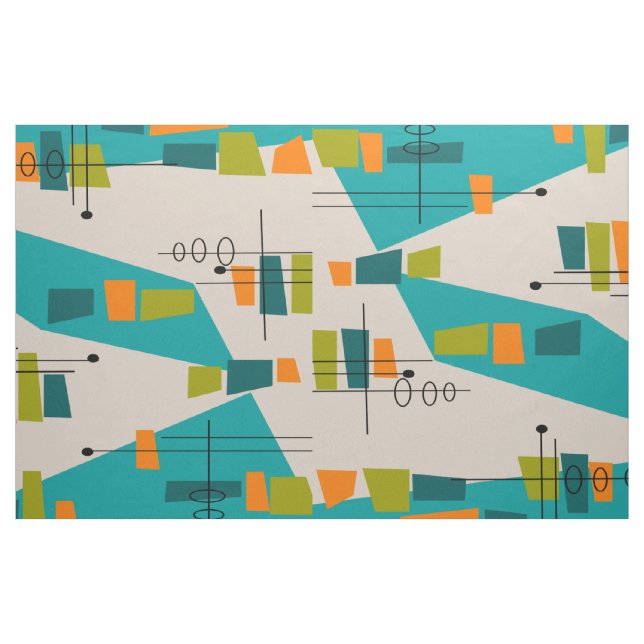Tecido Abstrato atômico moderno Placemat da cerceta do (Jarda)