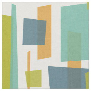 Tecido Abstrato Azul Cor-de-laranja Verde Retângulo com 