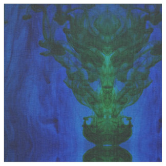 Tecido Abstrato Azul e Corantes Verdes