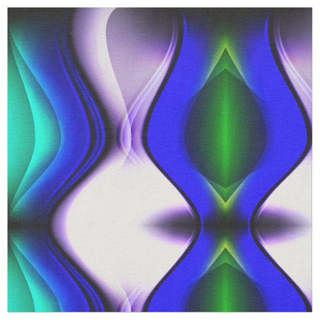 Tecido Abstrato Azul e Ondas Verdes (Detalhe)