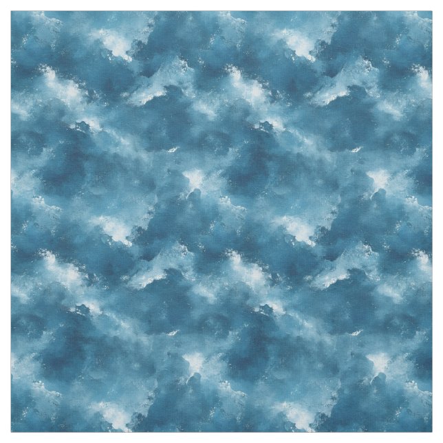 Tecido Abstrato Branco e Azul (Modelo)