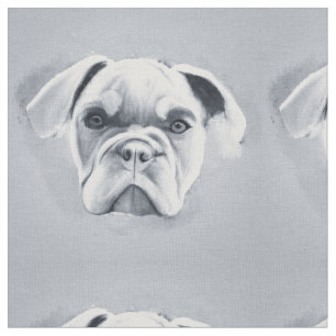 Tecido Abstrato Bulldog Retrato Preto Pintura Branca
