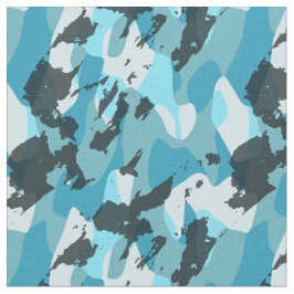 Tecido abstrato camuflado azul turquesa