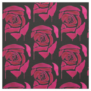 Tecido Abstrato de água gótica cor d'água rosa floral 