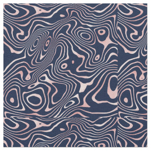 Tecido Abstrato de espiral líquida Dourada Design