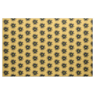 Tecido Abstrato de Flor Preto