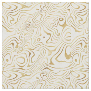 Tecido Abstrato de mármore Dourado branco moderno