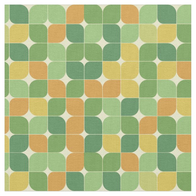 Tecido Abstrato de meio século do verde laranja (Detalhe)