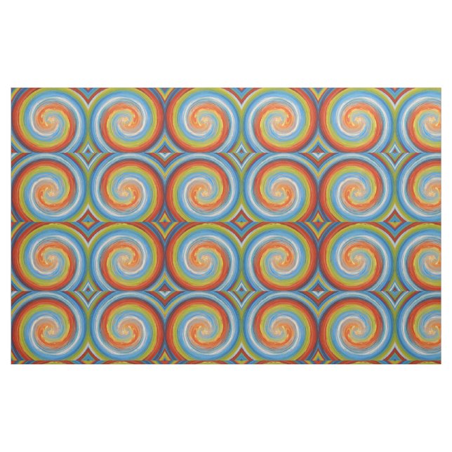 Tecido Abstrato de Torção Colorida Retroativa nº 24 (Fat Quarter)
