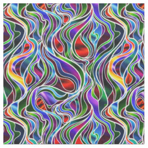 Tecido Abstrato de Vidro Psicodélico