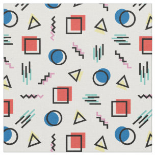 tecido abstrato do estilo de Memphis do anos 80