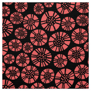 Tecido Abstrato Flores 031023 - Tropical Pink on Black (R