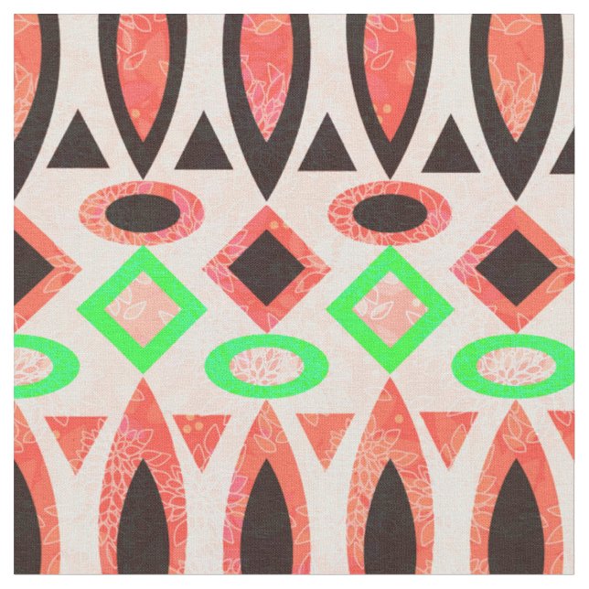 Tecido Abstrato folk africano ethno tradicional nativo tr (Detalhe)