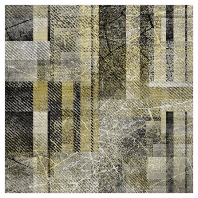 Tecido Abstrato geométrica da mostarda cinza preta de Gru (Modelo)